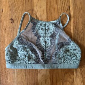 Victoria's Secret Lace Bralette - Soft Green and Gray